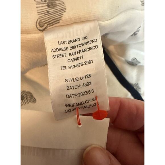 Quince Baby 100% Organic Cotton Reversible Jacket Size 3-6 Months White Blue NWT - Picture 6 of 8